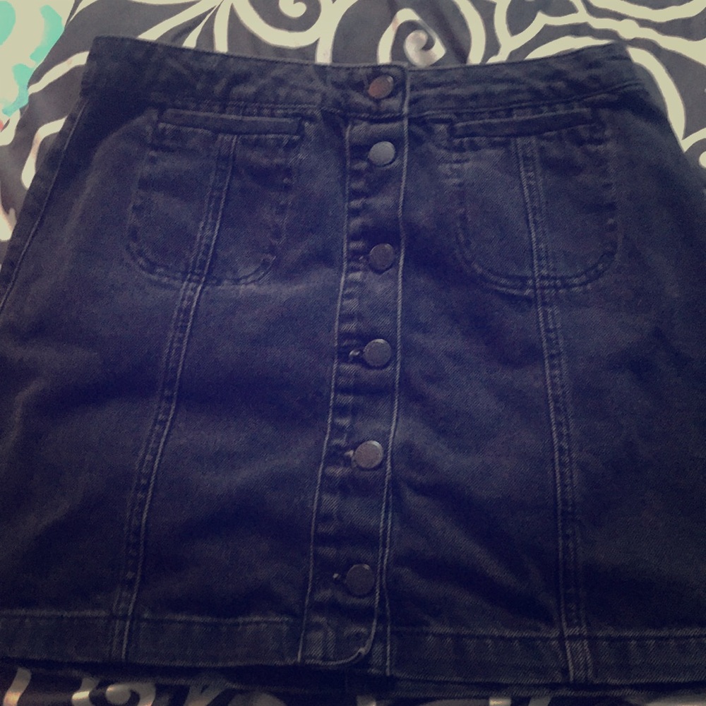 Dark denim mini skirt